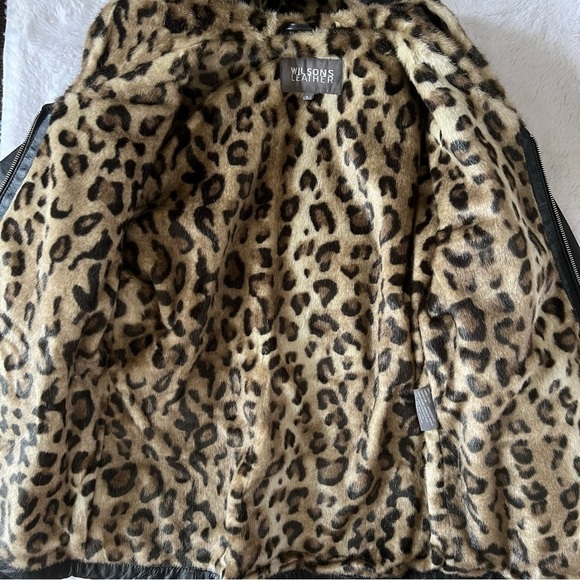 Vintage Leather and Leopard Hooded Winter Coat 🔥 - Picture 7 of 11
